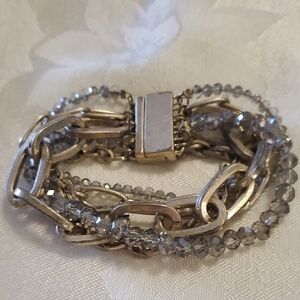 Elegant Silver and Gold Chain Bracelet